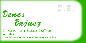 denes bajusz business card